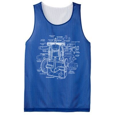 Mechanics Car Engine Pieces Cars Lovers Muscle Cars Gift Mesh Reversible Basketball Jersey Tank