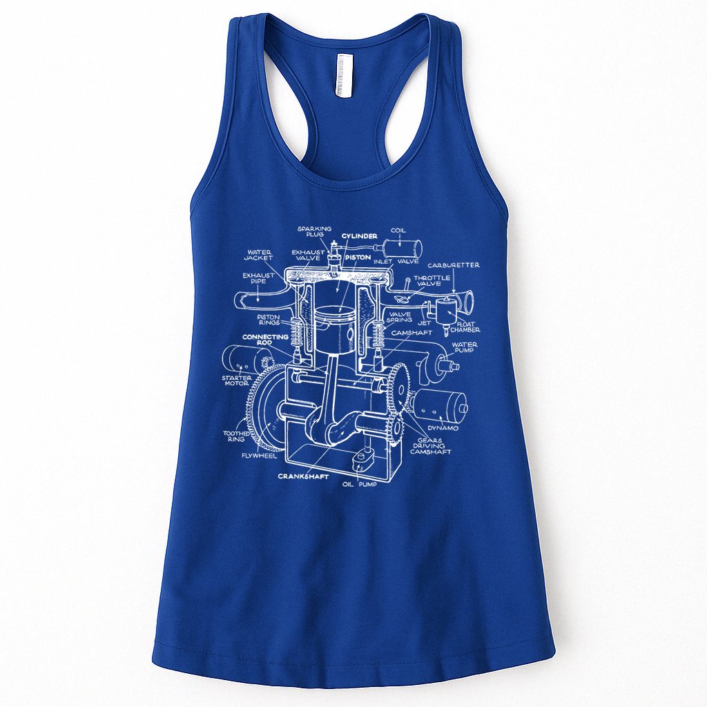 Mechanics Car Engine Pieces Cars Lovers Muscle Cars Gift Womens Tank Top