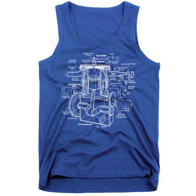 Mechanics Car Engine Pieces Cars Lovers Muscle Cars Gift Tank Top