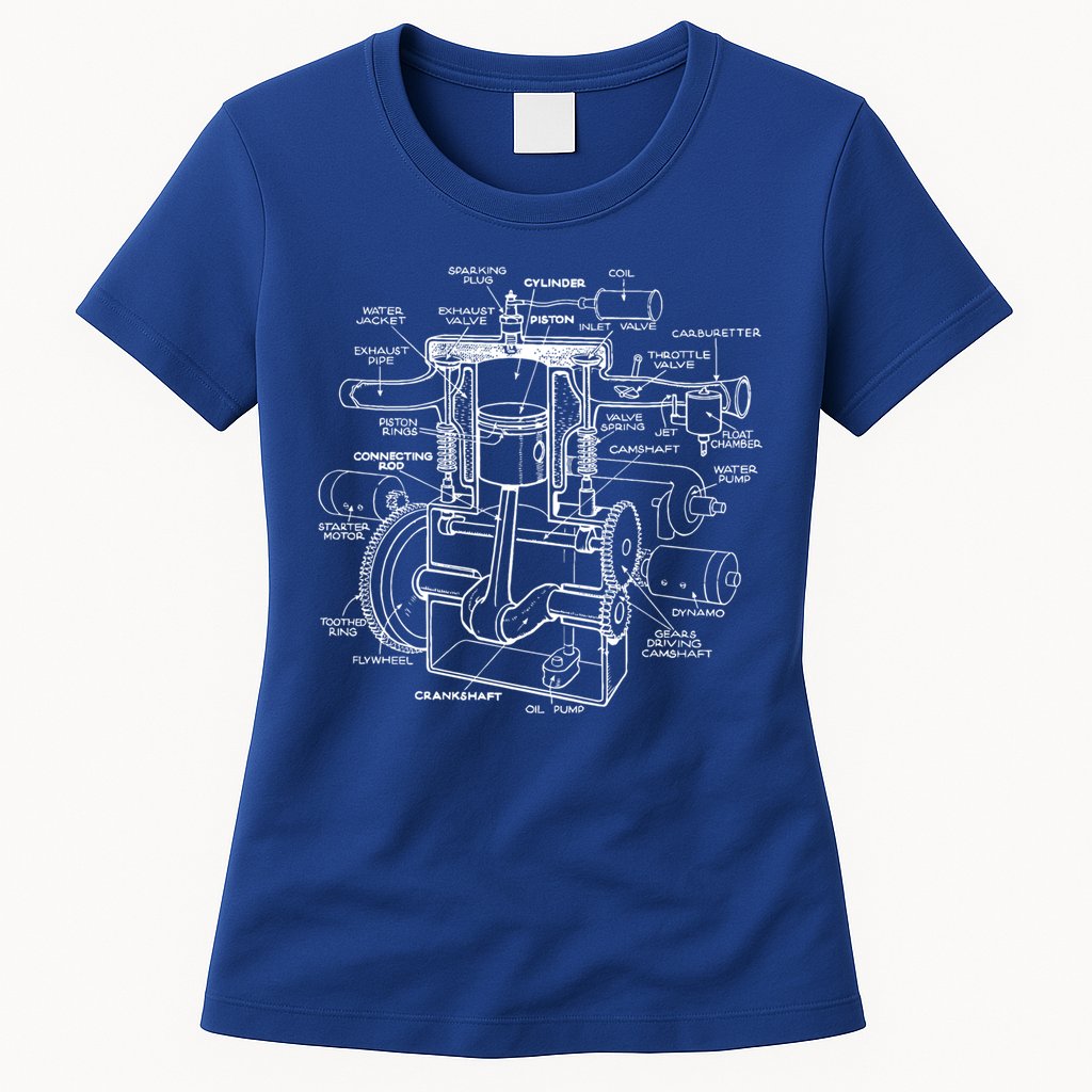 Mechanics Car Engine Pieces Cars Lovers Muscle Cars Gift Womens T-Shirt