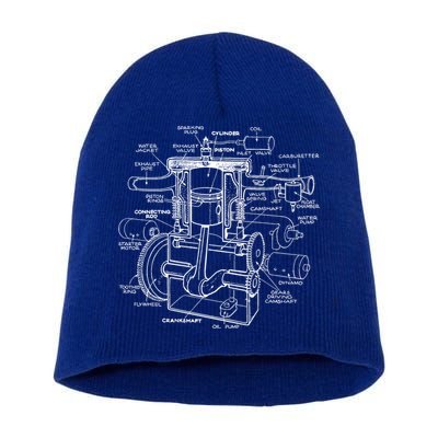 Mechanics Car Engine Pieces Cars Lovers Muscle Cars Gift Short Acrylic Beanie
