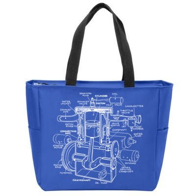 Mechanics Car Engine Pieces Cars Lovers Muscle Cars Gift Zip Tote Bag