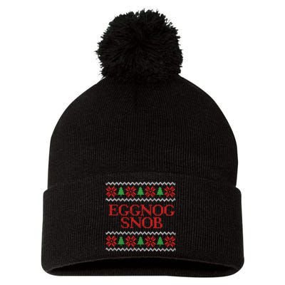 Merry Christmas Eggnog Snob Pom Pom 12in Knit Beanie