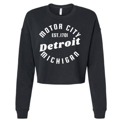 Motor City Est 1701 Detroit Michigan Cropped Pullover Crew