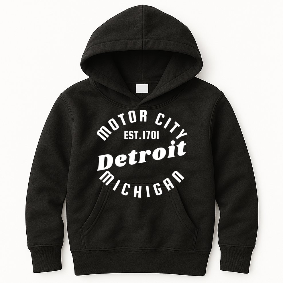 Motor City Est 1701 Detroit Michigan Kids Hoodie