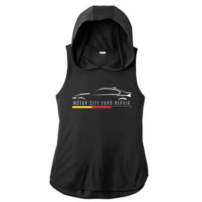 Motor City Euro Repair Ladies PosiCharge Tri-Blend Wicking Draft Hoodie Tank