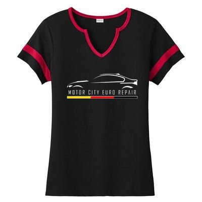 Motor City Euro Repair Ladies Halftime Notch Neck Tee