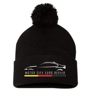 Motor City Euro Repair Pom Pom 12in Knit Beanie