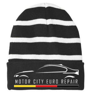 Motor City Euro Repair Striped Beanie with Solid Band