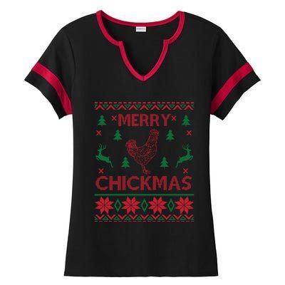 Merry Chickmas Egg Chicken Cool Hilarious Xcute Giftmas Gift Cute Gift Ladies Halftime Notch Neck Tee