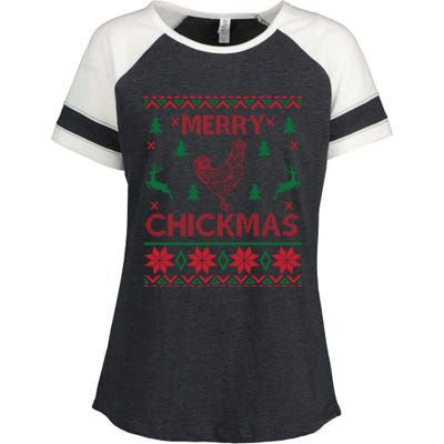 Merry Chickmas Egg Chicken Cool Hilarious Xcute Giftmas Gift Cute Gift Enza Ladies Jersey Colorblock Tee