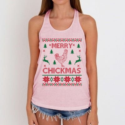 Merry Chickmas Egg Chicken Cool Hilarious Xcute Giftmas Gift Cute Gift Women's Knotted Racerback Tank