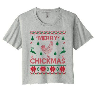 Merry Chickmas Egg Chicken Cool Hilarious Xcute Giftmas Gift Cute Gift Women's Crop Top Tee