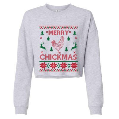 Merry Chickmas Egg Chicken Cool Hilarious Xcute Giftmas Gift Cute Gift Cropped Pullover Crew