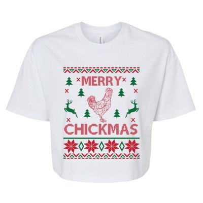 Merry Chickmas Egg Chicken Cool Hilarious Xcute Giftmas Gift Cute Gift Bella+Canvas Jersey Crop Tee