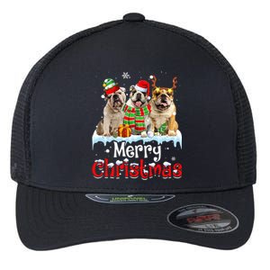 Merry Christmas English Bulldog Dog Squad Santa Dog Xmas Gift Flexfit Unipanel Trucker Cap