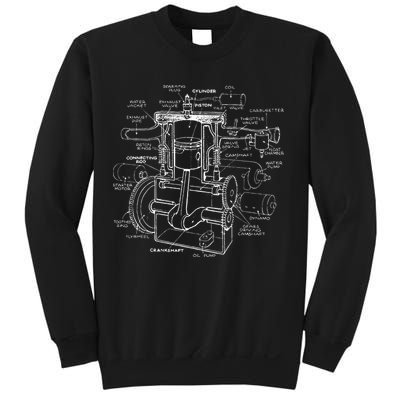 Mechanics Car Engine Pieces Cars Lovers Muscle Cars Sweatshirt