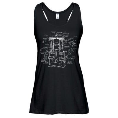 Mechanics Car Engine Pieces Cars Lovers Muscle Cars Ladies Essential Flowy Tank