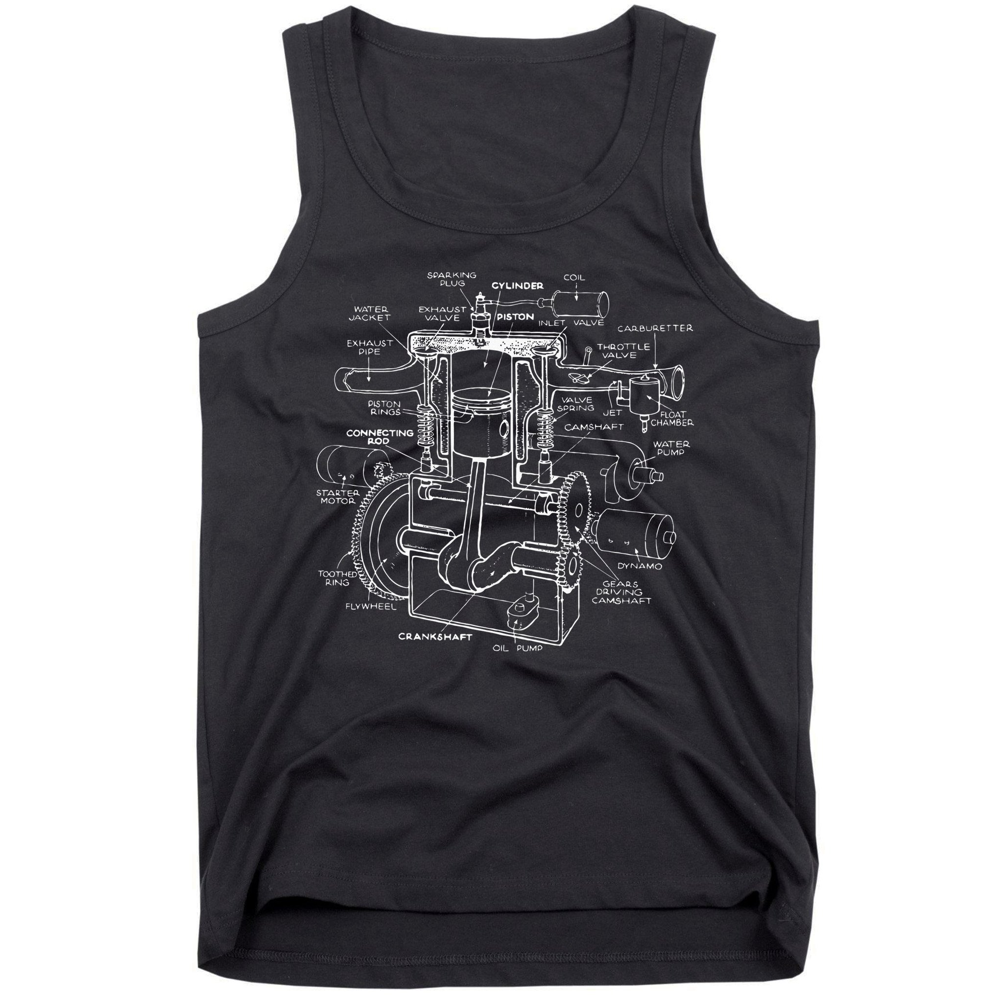 Mechanics Car Engine Pieces Cars Lovers Muscle Cars Tank Top