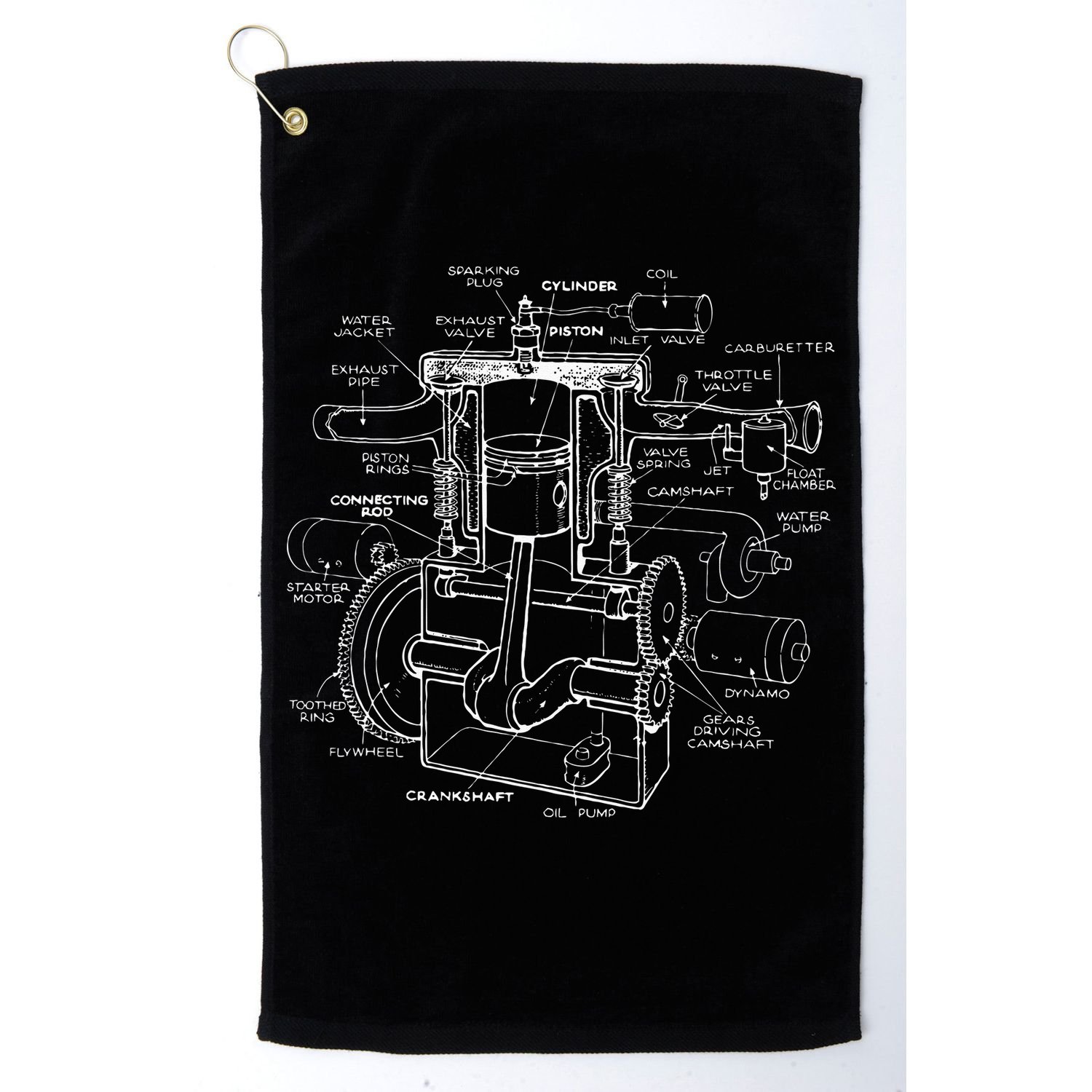 Mechanics Car Engine Pieces Cars Lovers Muscle Cars Golf Towel