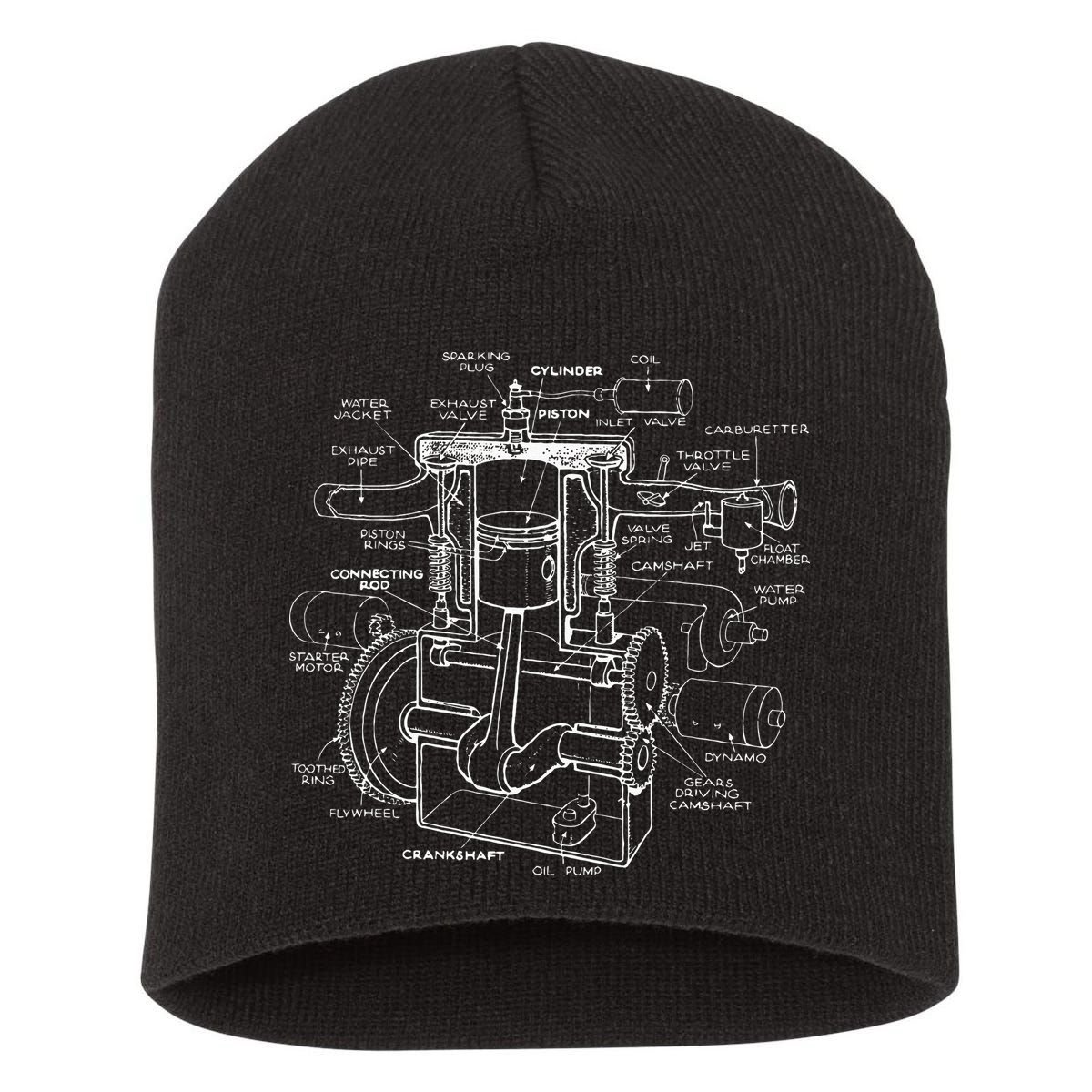 Mechanics Car Engine Pieces Cars Lovers Muscle Cars Short Acrylic Beanie