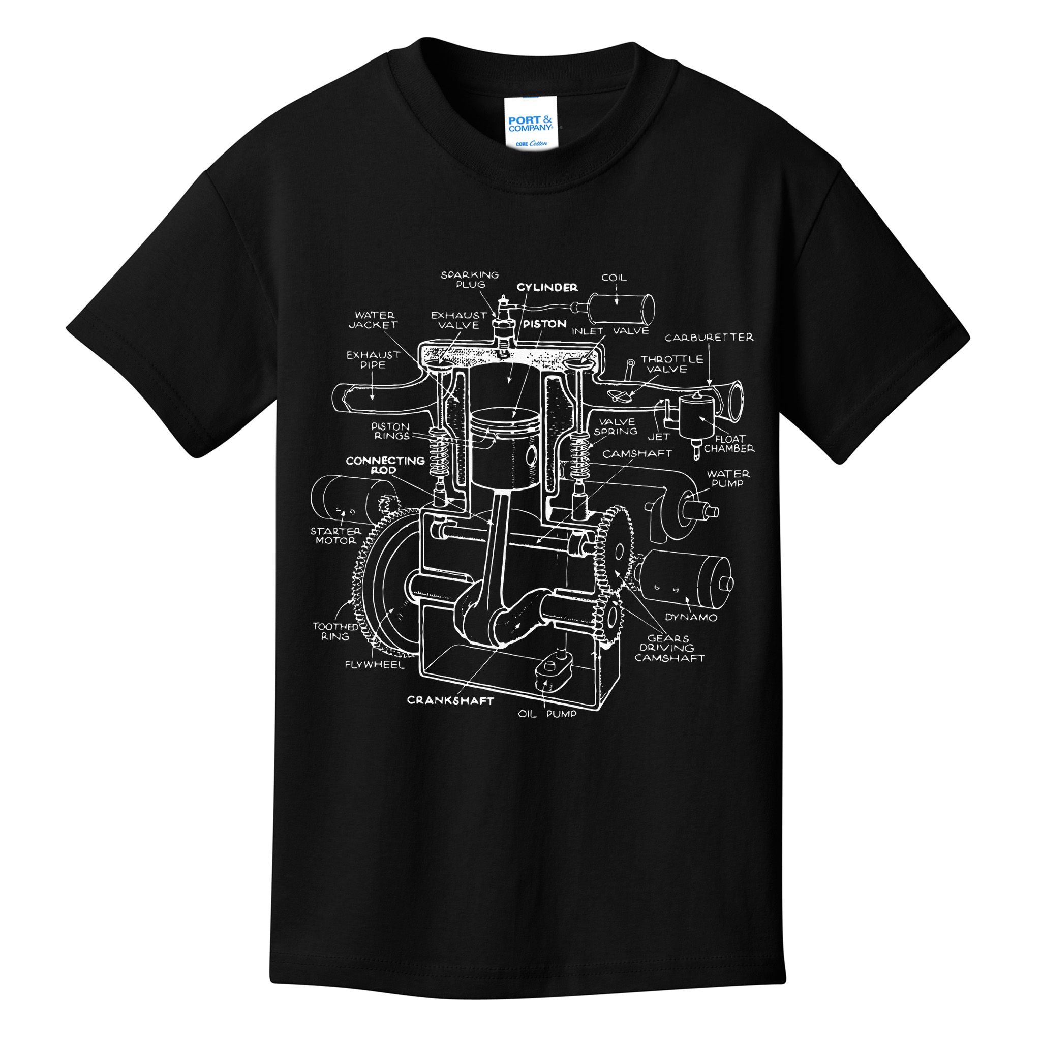 Mechanics Car Engine Pieces Cars Lovers Muscle Cars Kids T-Shirt