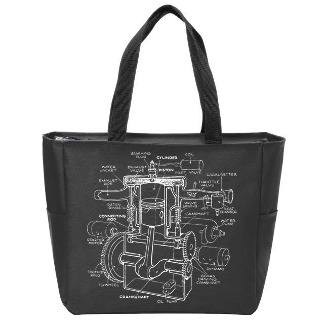 Mechanics Car Engine Pieces Cars Lovers Muscle Cars Zip Tote Bag