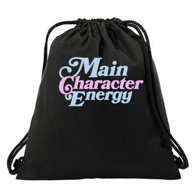 Main Character Energy , Vibes, Positive Affirmations Drawstring Bag