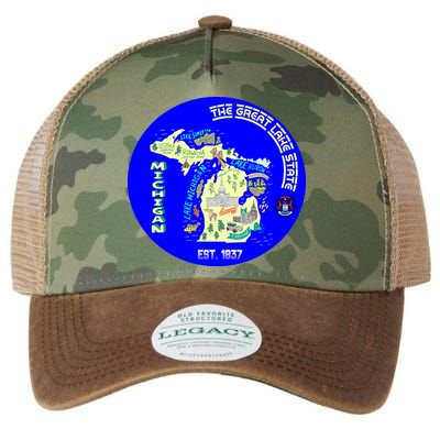 Michigan Circle Emblem The Great Lake State Legacy Tie Dye Trucker Hat