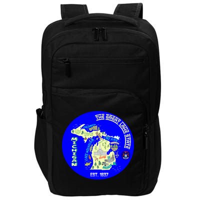 Michigan Circle Emblem The Great Lake State Impact Tech Backpack