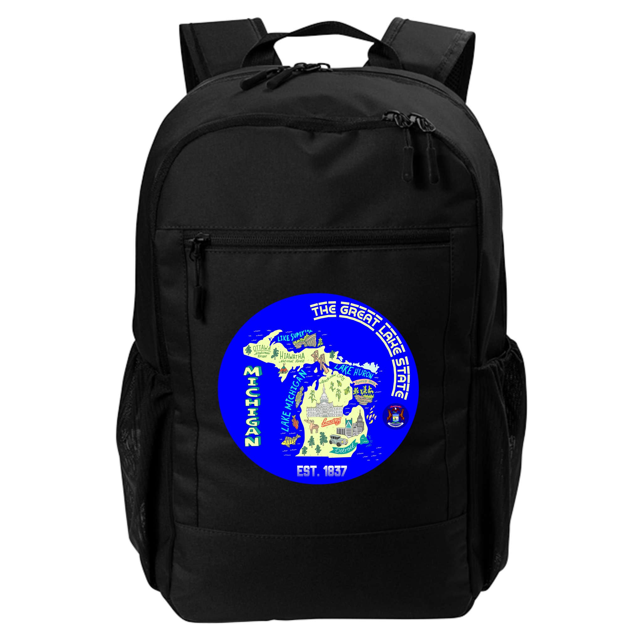 Michigan Circle Emblem The Great Lake State Backpack