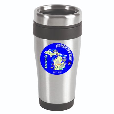 Michigan Circle Emblem The Great Lake State 16oz Travel Tumbler