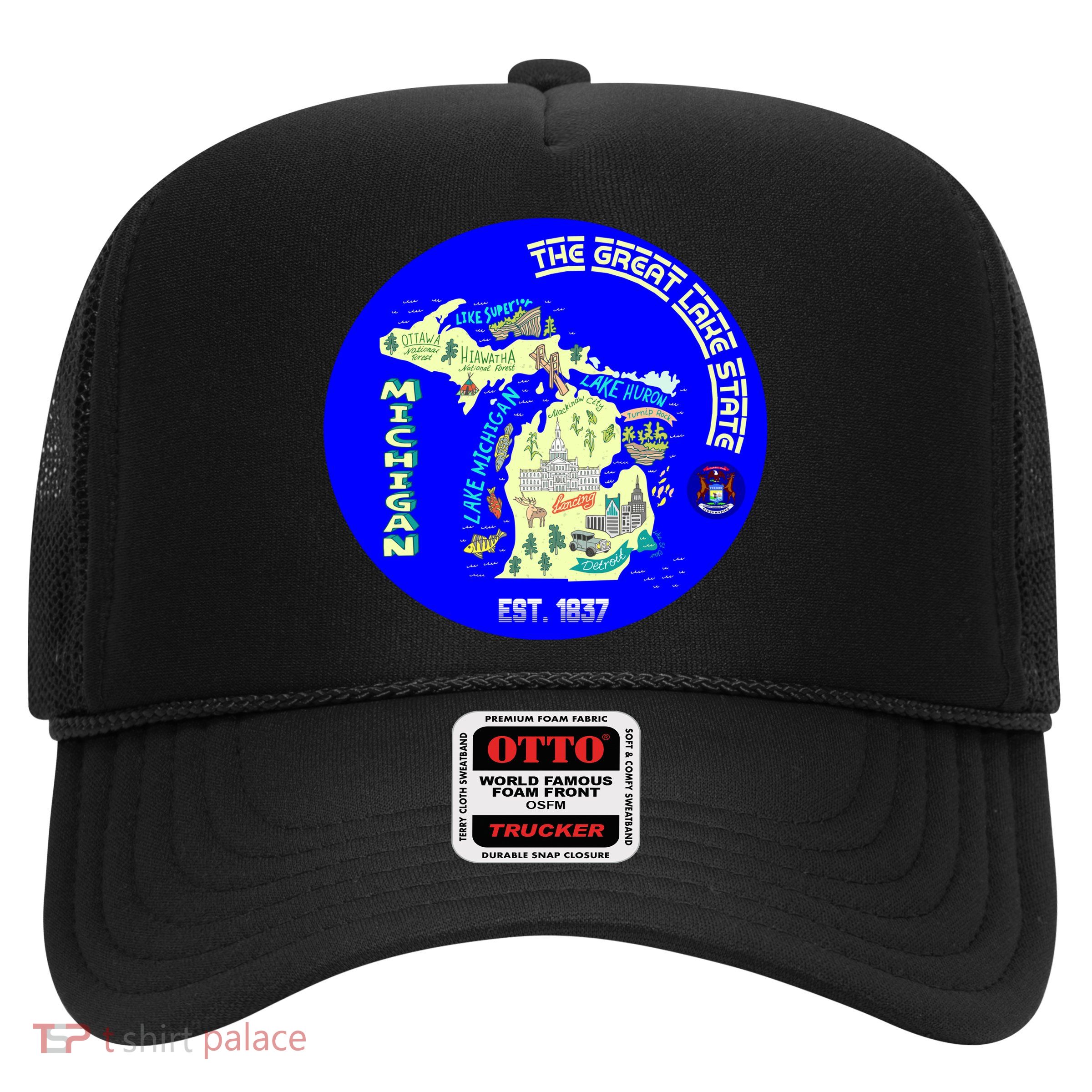 Michigan Circle Emblem The Great Lake State Trucker Hat