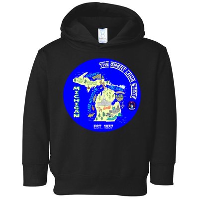 Michigan Circle Emblem The Great Lake State Toddler Hoodie