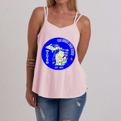 Michigan Circle Emblem The Great Lake State Women's Strappy Tank