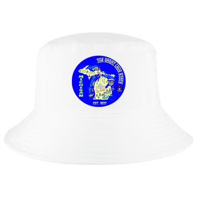 Michigan Circle Emblem The Great Lake State Cool Comfort Performance Bucket Hat