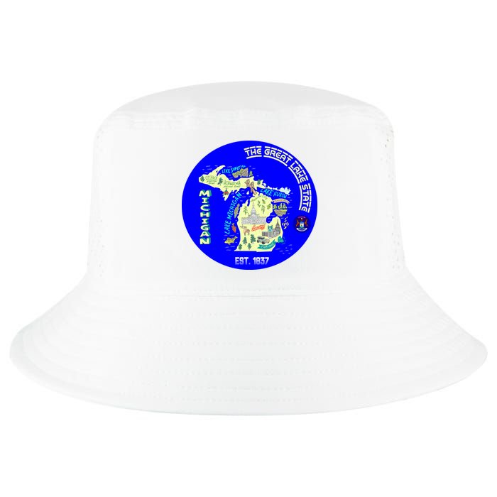 Michigan Circle Emblem The Great Lake State Cool Comfort Performance Bucket Hat