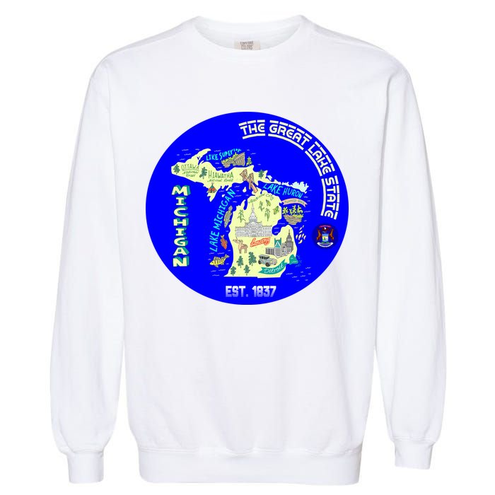 Michigan Circle Emblem The Great Lake State Garment-Dyed Sweatshirt