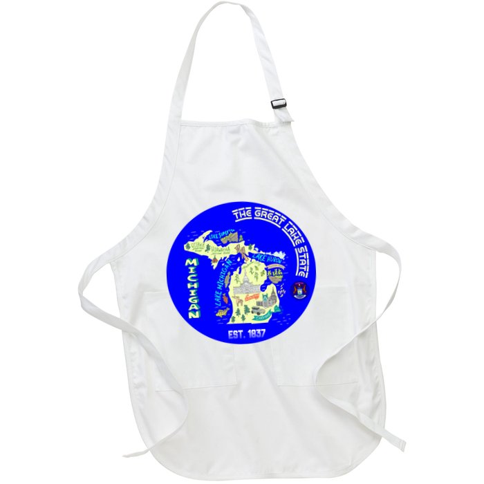 Michigan Circle Emblem The Great Lake State Apron