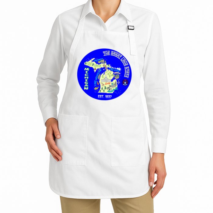 Michigan Circle Emblem The Great Lake State Apron