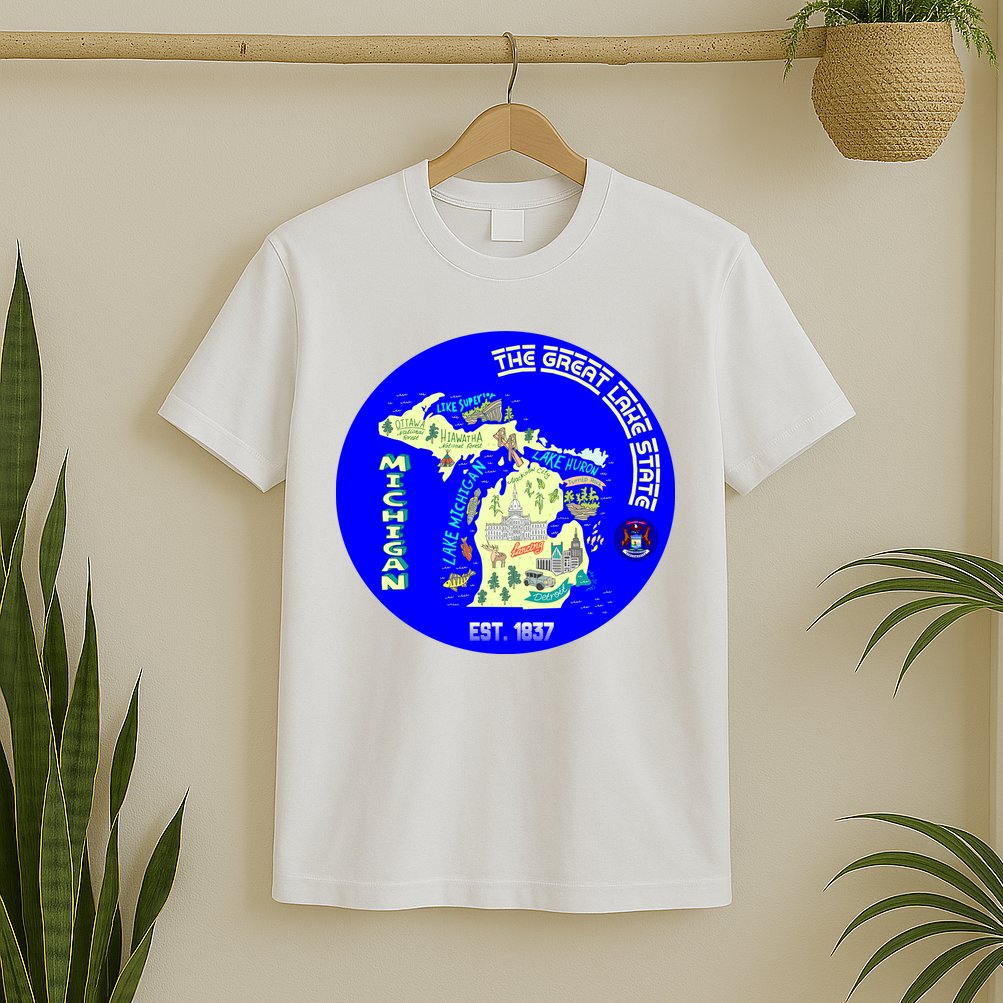 Michigan Circle Emblem The Great Lake State T-Shirt
