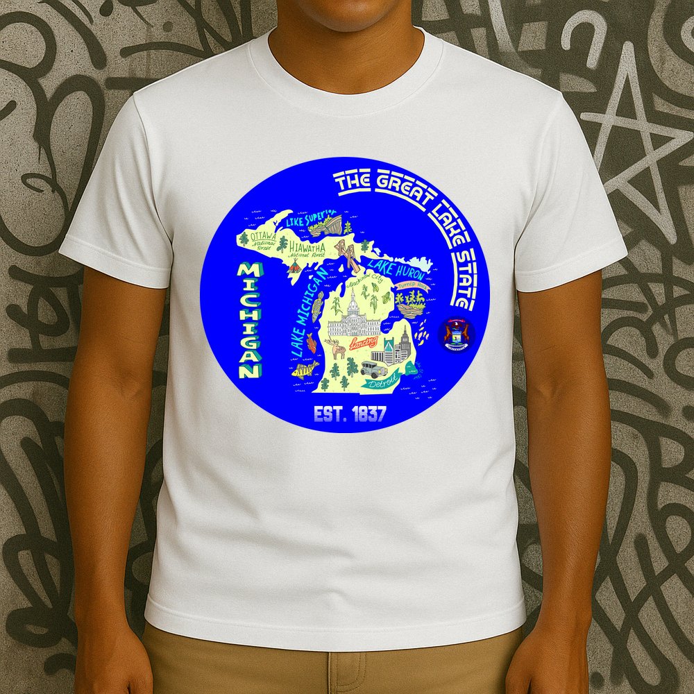 Michigan Circle Emblem The Great Lake State T-Shirt