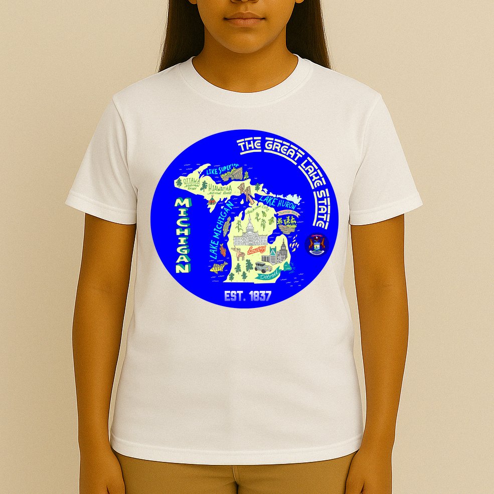Michigan Circle Emblem The Great Lake State T-Shirt