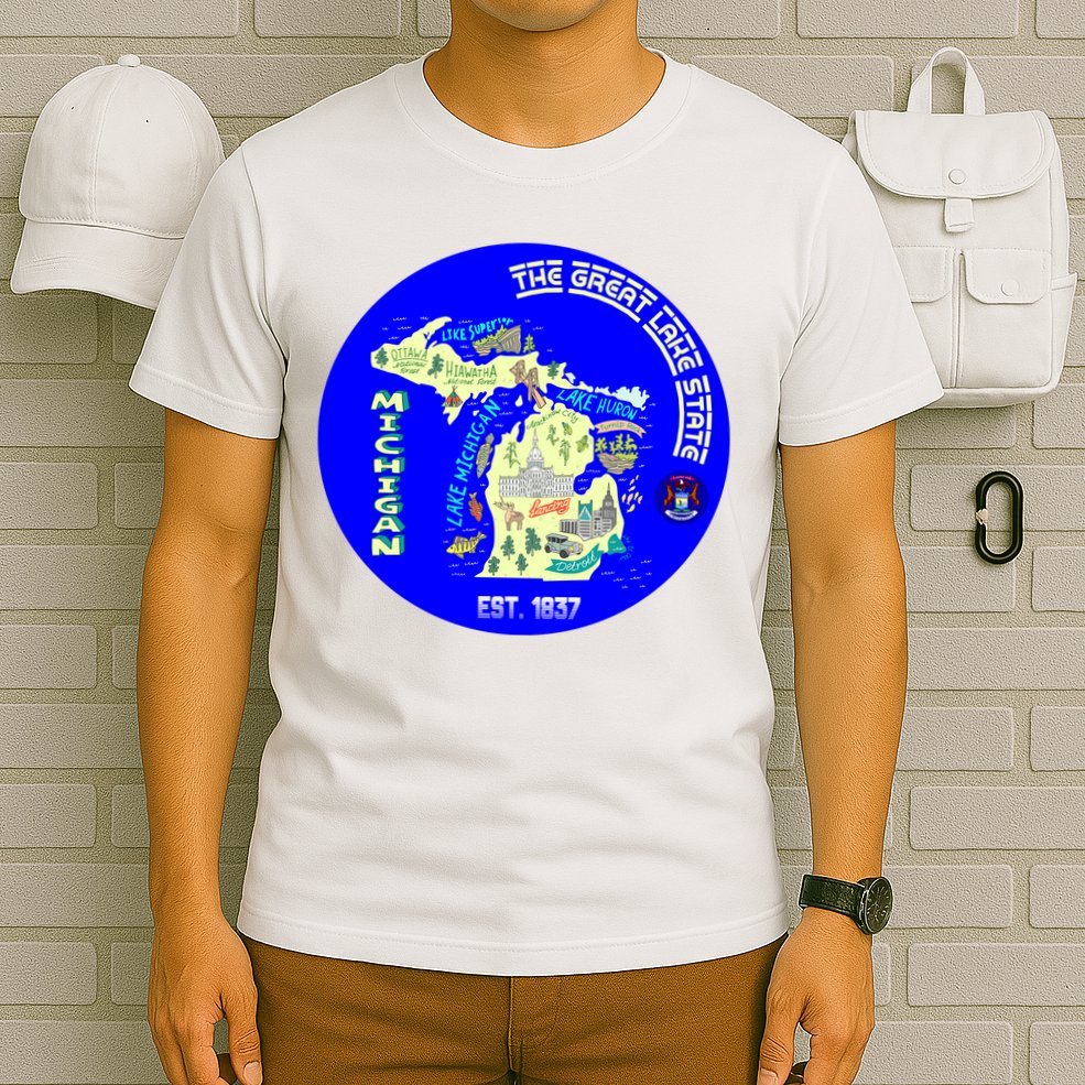Michigan Circle Emblem The Great Lake State T-Shirt