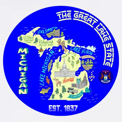 Michigan Circle Emblem The Great Lake State T-Shirt