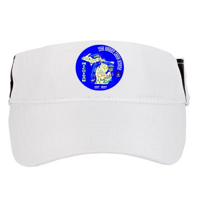 Michigan Circle Emblem The Great Lake State Adult Drive Performance Visor