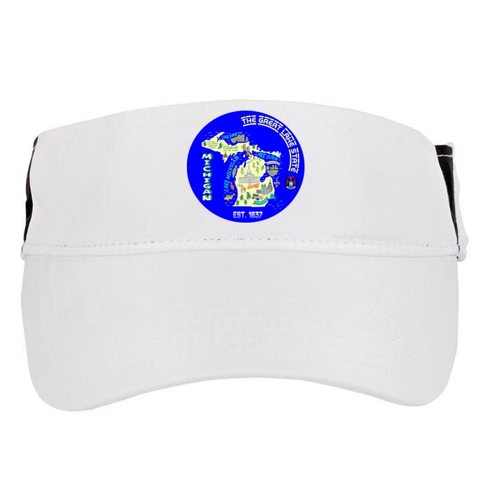 Michigan Circle Emblem The Great Lake State Adult Drive Performance Visor