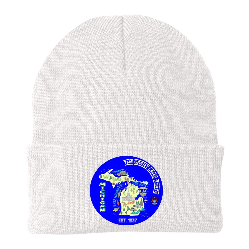 Michigan Circle Emblem The Great Lake State Beanie