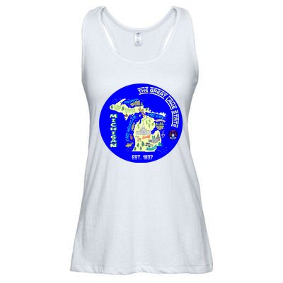 Michigan Circle Emblem The Great Lake State Ladies Essential Flowy Tank