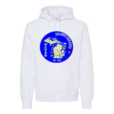 Michigan Circle Emblem The Great Lake State Premium Hoodie